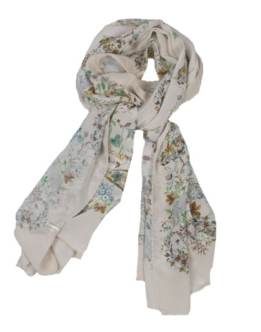 Crepe Silk Scarf - Green Paisley