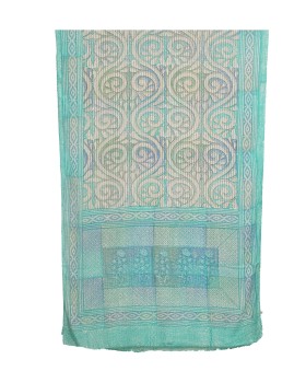 Crepe Silk Scarf - Green Abstract 