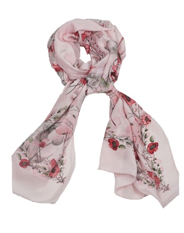 Crepe Silk Scarf - Red Floral