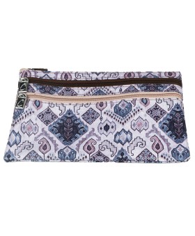 3 Zip Pouch - Lavender Ikat