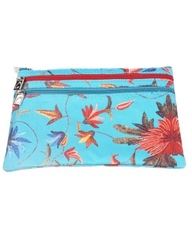 3 Zip Pouch - Red Big Flower