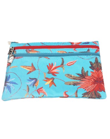 3 Zip Pouch - Red Big Flower