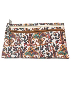 3 Zip Pouch - Beige Print