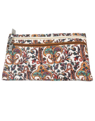 3 Zip Pouch - Beige Print