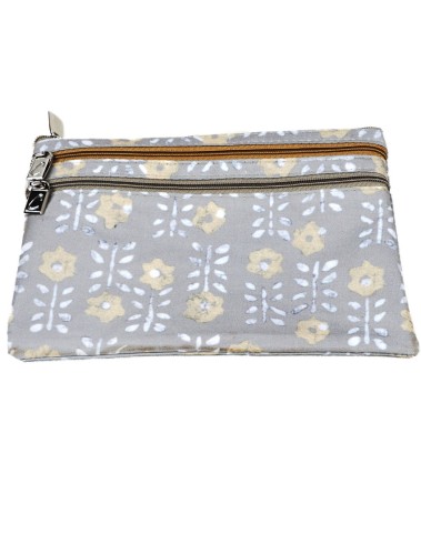 3 Zip Pouch - Yellow Flowers