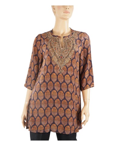 Antique Silk Kurti - Golden Embroidery 
