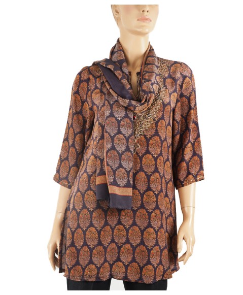 Antique Silk Kurti - Golden Embroidery 