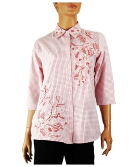 Casual Kurti - Formal Shirt With Pink Embroidery 