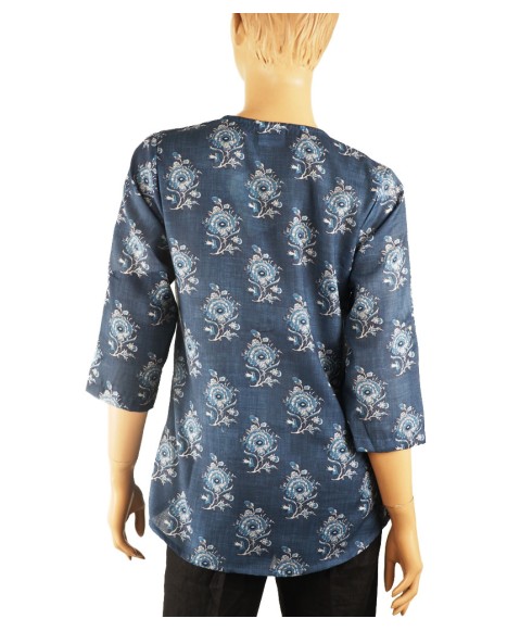 Casual Kurti - Blue Flowers