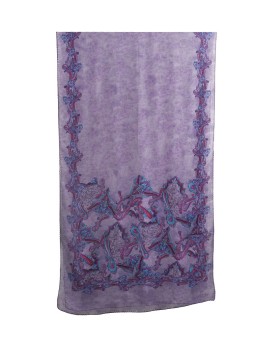 Crepe Silk Scarf - Lavender Paisley