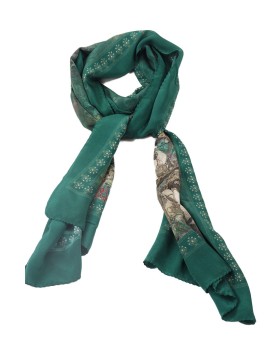 Crepe Silk Scarf - White Floral