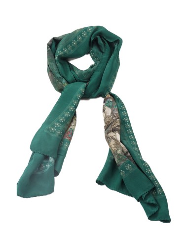 Crepe Silk Scarf - White Floral