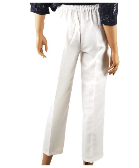 Cotton Crop Pant - White