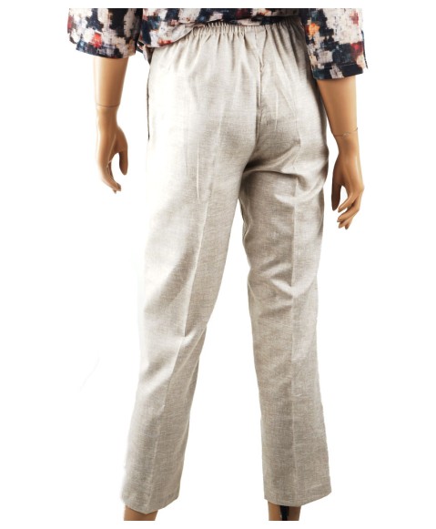 Cotton Crop Pant - Beige