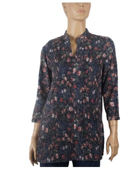 Casual Kurti - Floral Pintuck