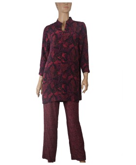 Silk Co-ord Set - Magenta Paisley 