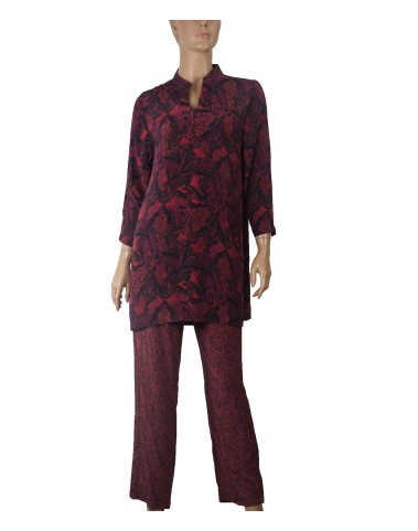 Silk Co-ord Set - Magenta Paisley 