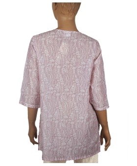 Casual Kurti - White Paisley Embroidery 