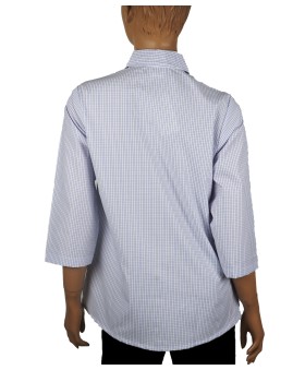 Casual Kurti - Blue Checks With Embroidery 