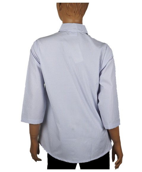 Casual Kurti - Blue Checks With Embroidery 