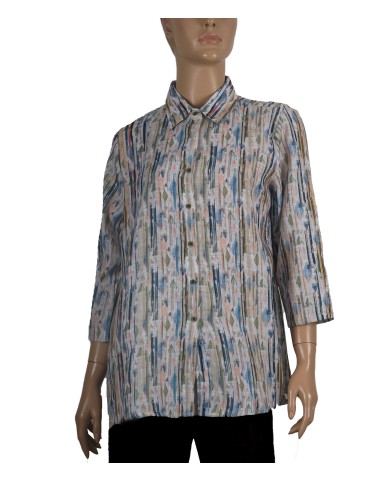 Casual Kurti - Green And Blue Stripes 