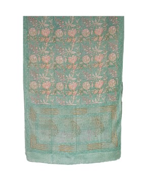 Crepe Silk Scarf - Orange Flowers