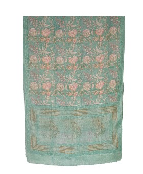 Crepe Silk Scarf - Orange Flowers