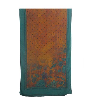 Crepe Silk Scarf - Green Leaf