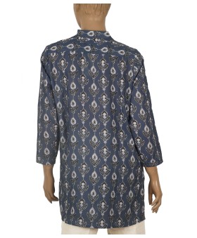 Casual Kurti- Midnight Bloom printed Kurti