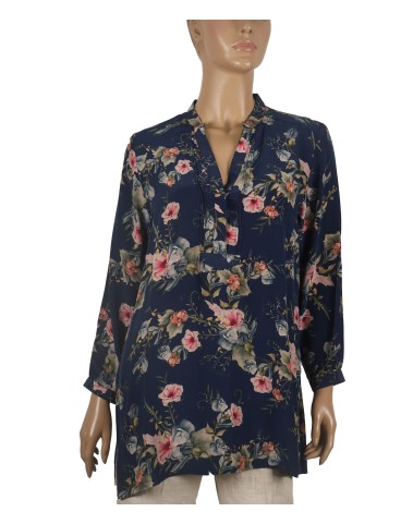 Long Silk Shirt - Pink Floral Long Silk Shirt - Pink Floral