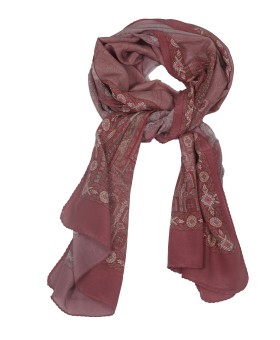 Crepe Silk Scarf - Maroon Ethnic