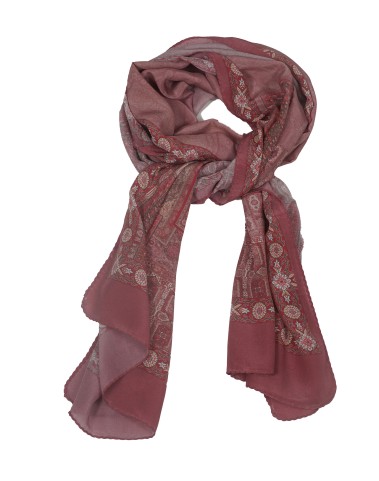 Crepe Silk Scarf - Maroon Ethnic