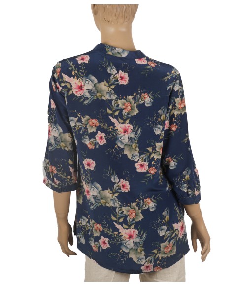 Short Silk Shirt - Pink Roses Short Silk Shirt - Pink Roses