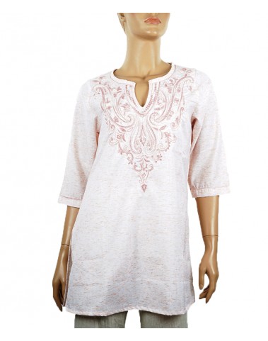 Embroidered Casual Kurti - Pink Embroidered