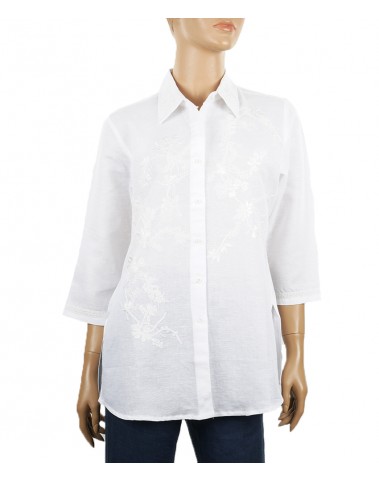 Casual Shirt - White Embroidered