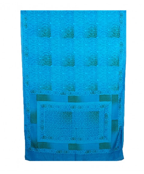 Crepe Silk Scarf - Blue Patchwork