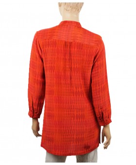  Long Silk Shirt - Red Diamond