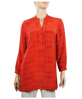  Long Silk Shirt - Red Diamond