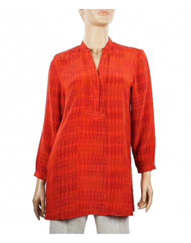  Long Silk Shirt - Red Diamond