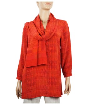  Long Silk Shirt - Red Diamond