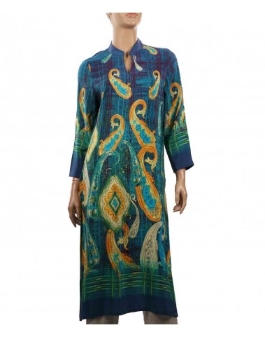 Tunic - Mustard and Blue Big Paisley