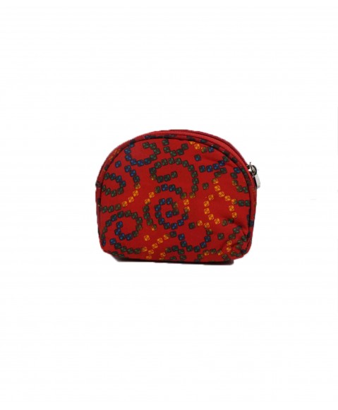 Set Of 4 Pouches - Red Bandhani