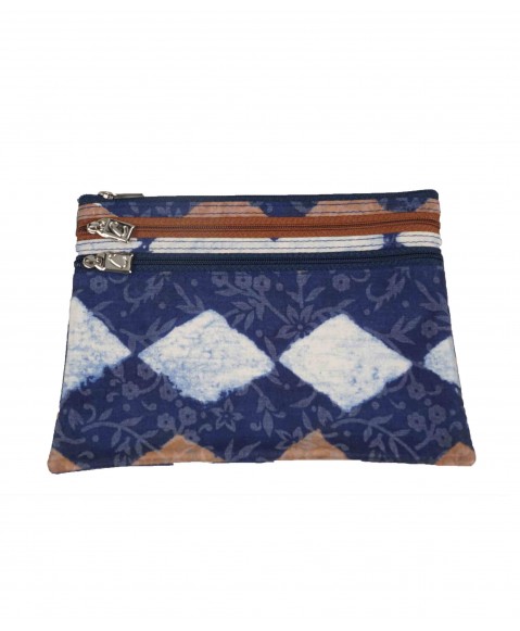 Set Of 4 Pouches - Indigo White Ekat