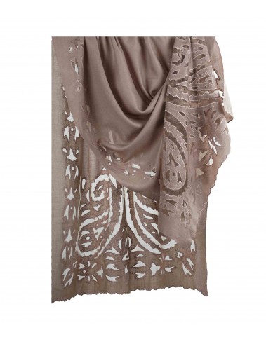 Beige Cutwork Stole