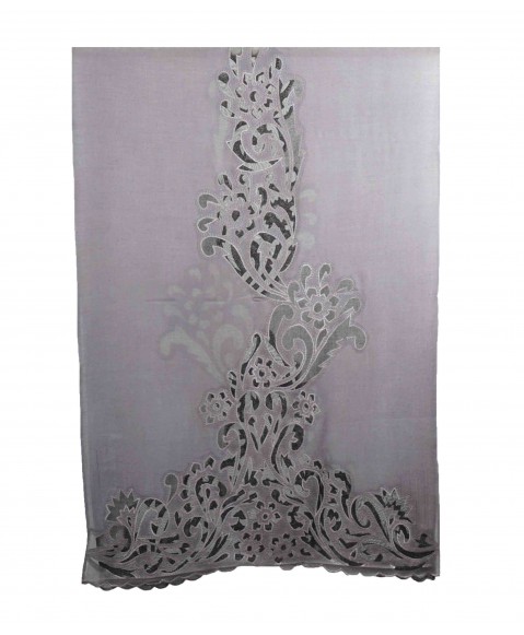 Grey Cutwork Stole