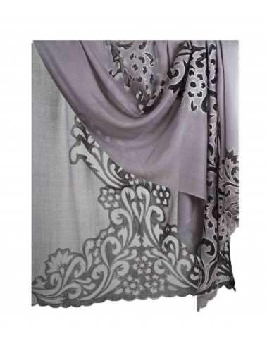 Grey Cutwork Stole