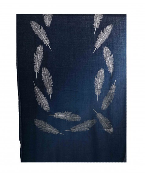 Foil Stole - Navy Feather