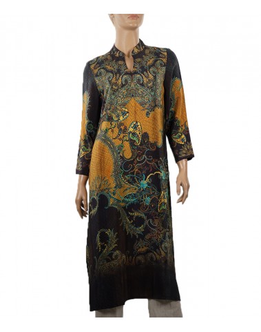 Tunic - Black And Mustard Paisley