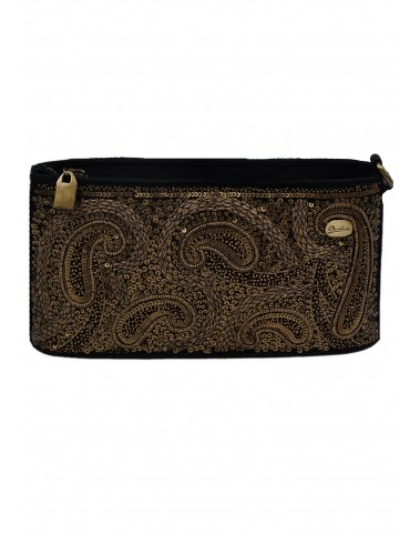 Karo Bag - Black And Gold Embroidered