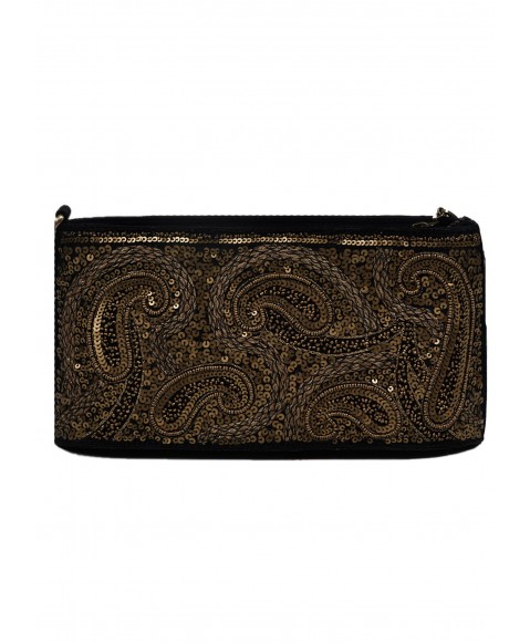 Karo Bag - Black And Gold Embroidered